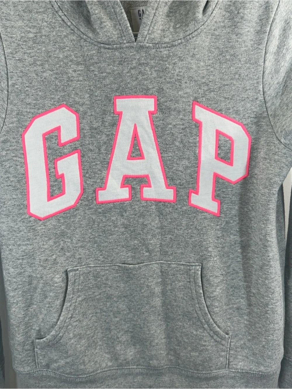 GAP Gray Hoodie with Pink Lettering
